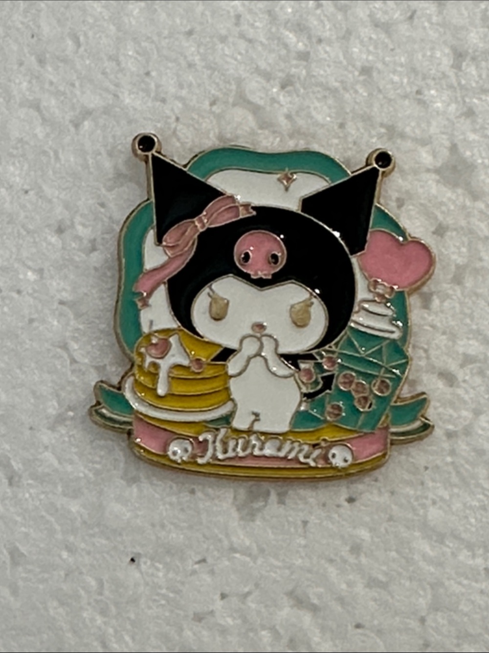 Sanrio Kuromi Enamel Pin in Black, Pink & Teal